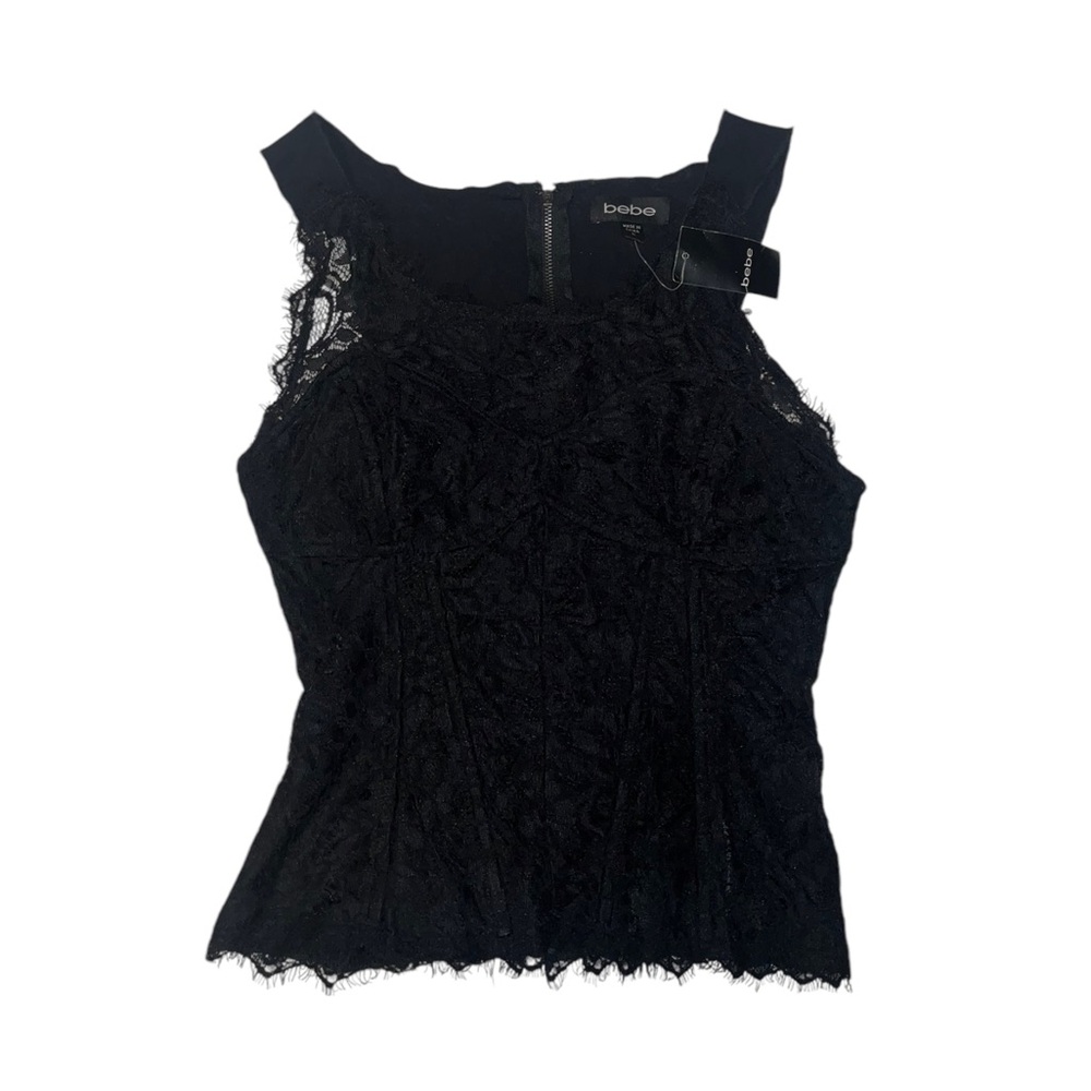 **NEW** BEBE Black Lace Corset Top